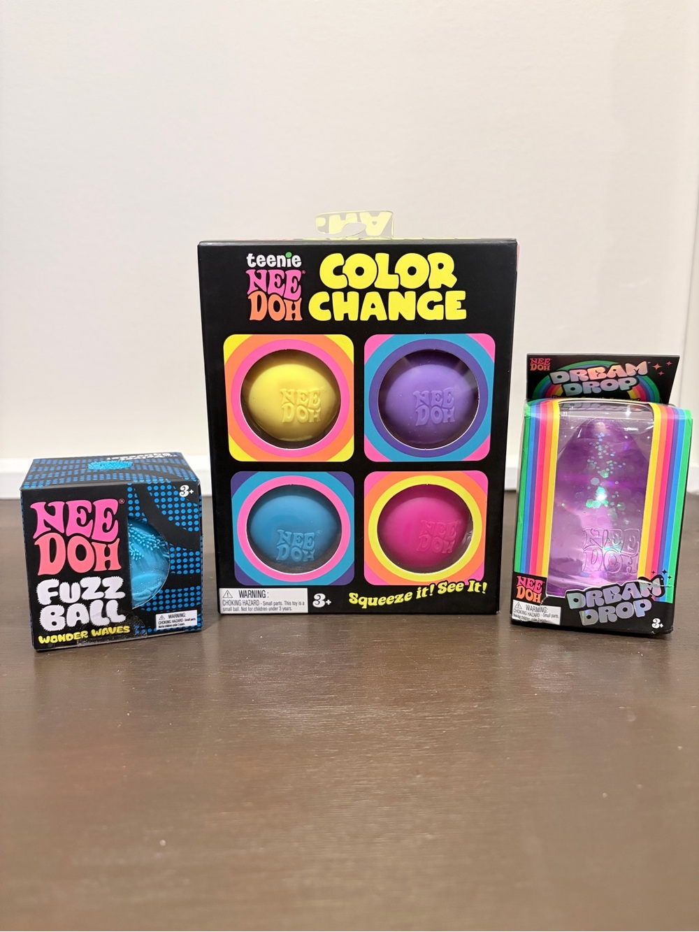 NWT NeeDoh Bundle Color Change Dream Drop Fuzz Ball Sensorycore 3pc Squishy